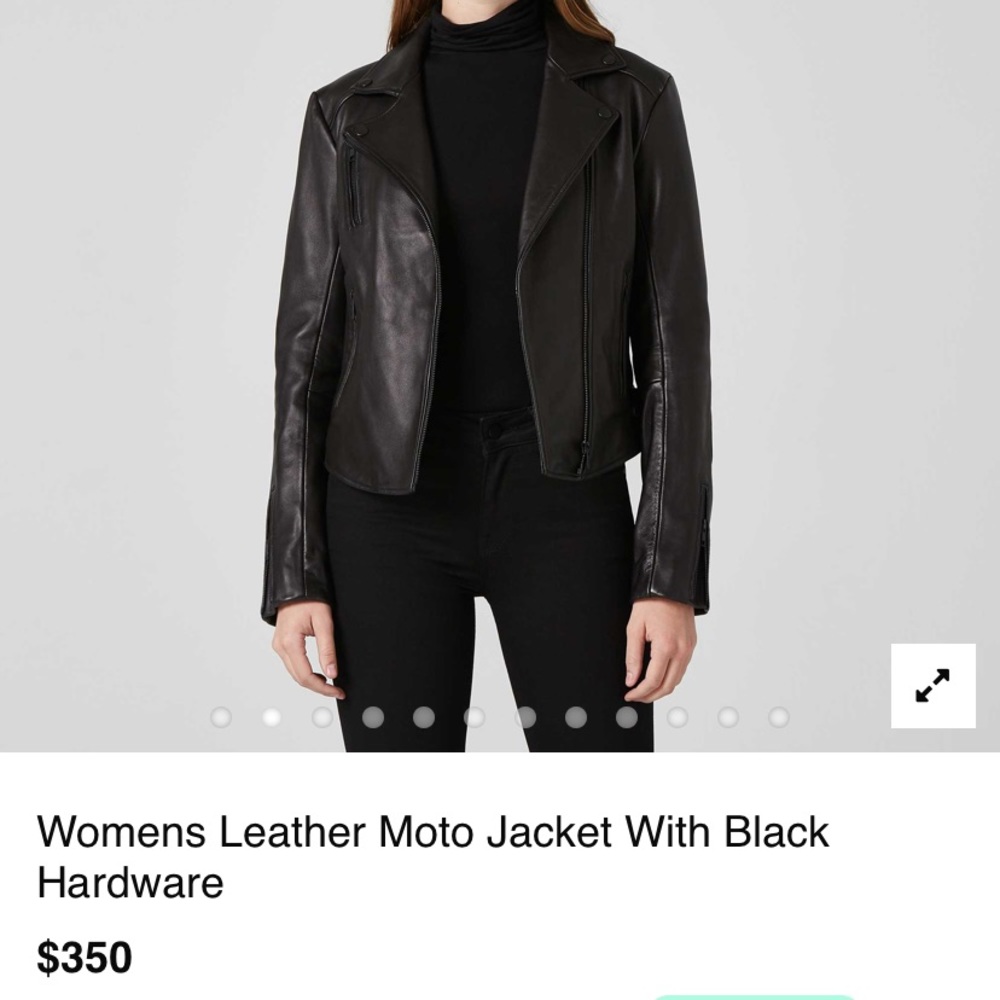 Black biker jacket black hardwear. DSTLD brand.
